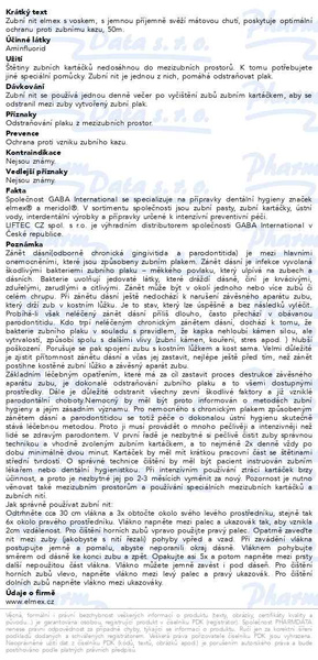 Příbalový leták - Elmex zubní nit s voskem 50m