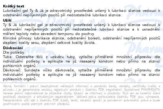 Příbalový leták - Lubrik.gel Ty&Já neparfemovaný 100ml Dr.Müller