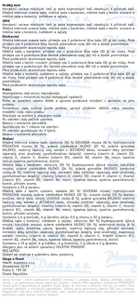 Příbalový leták - Kendamil variace mléčných kaší 4x150g+dárek
