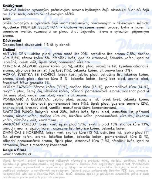 Příbalový leták - Apotheke kolekce čajů Sváteční chvíle 96x2g