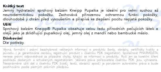 Příbalový leták - KNEIPP Sprchový balzám Pupalka 200 ml