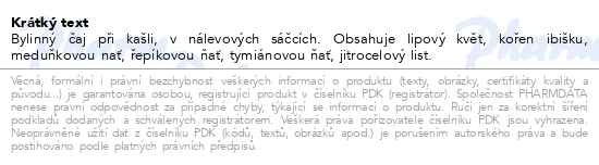 Příbalový leták - Nontusyl Bylinný čaj proti kašli 20x1.25g Fytoph.