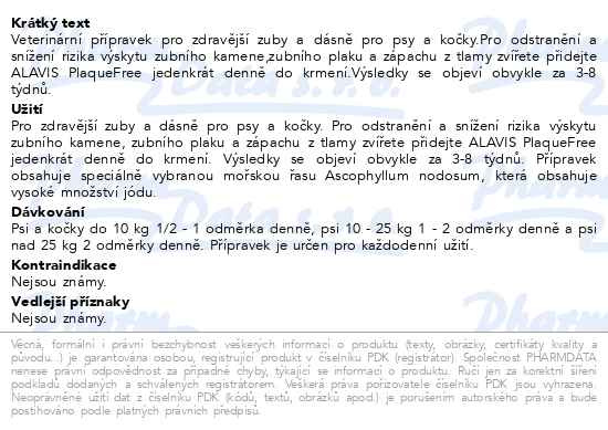 Příbalový leták - ALAVIS PlaqueFree 40g