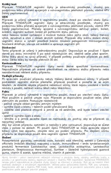 Příbalový leták - Tyndaflor vaginální čípky 10x2g