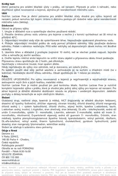 Příbalový leták - Nutrilon 1 Lactose Free 400g