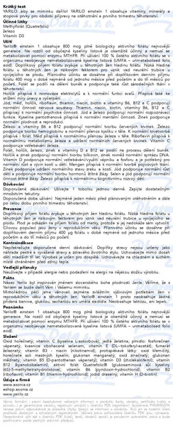 Příbalový leták - YARILO einstein 1 tob.30