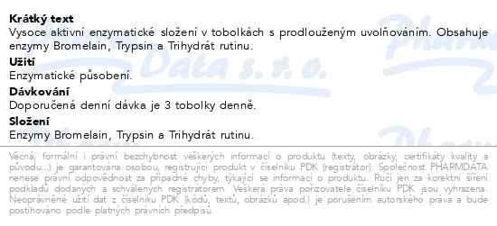 Příbalový leták - Wobecare Enzym tob.45