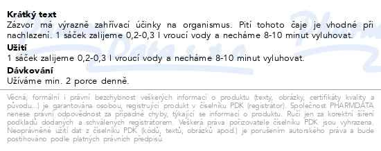 Příbalový leták - HERBEX Zázvorový čaj Mojito n.s.20x2g