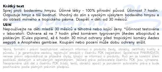 Příbalový leták - PURESSENTIEL Sprej proti bodavému hmyzu 75ml