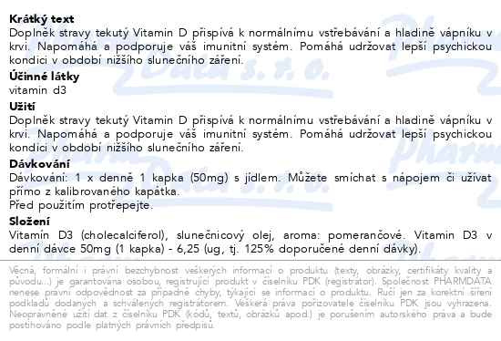 Příbalový leták - Solgar Vitamin D3 2500 IU 59ml