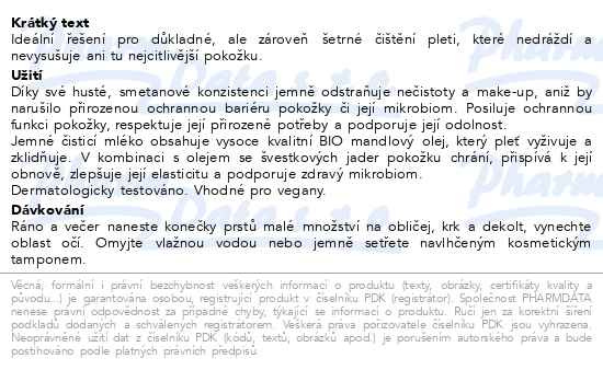 Příbalový leták - WELEDA Sensitive jemné čistící mléko 75ml