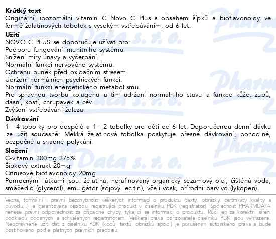 Příbalový leták - Novo C plus měkké tob.90