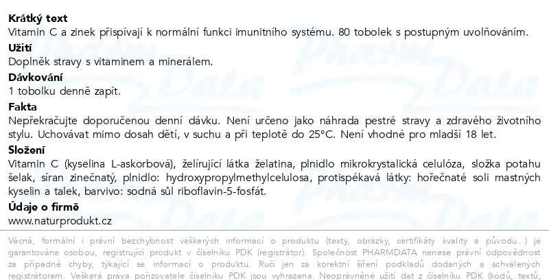 Příbalový leták - Additiva vitamin C + zinek 33% gratis cps.80