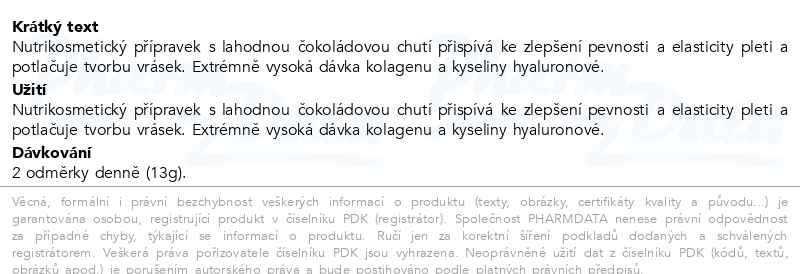 Příbalový leták - LIFTEA Colagenova HA čokoláda 420g