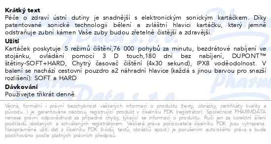 Příbalový leták - SimplyMed sonický zubní kartáček DT1013B-modrý