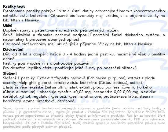 Příbalový leták - Virostop Pastilky citrus 50ks