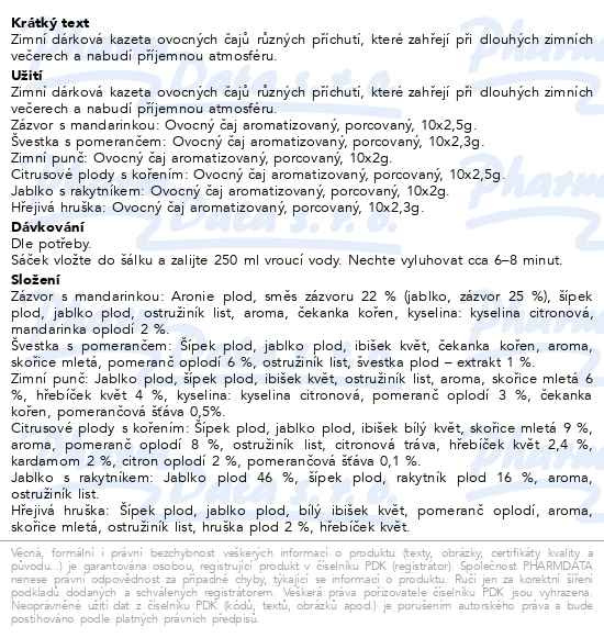 Příbalový leták - Biogena Zimní kouzlo kazeta čajů 6x10ks