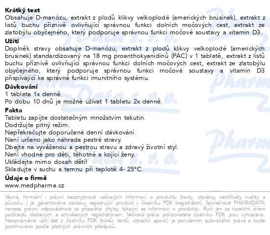 Příbalový leták - MedPharma Brusinky D-manóza tbl.37