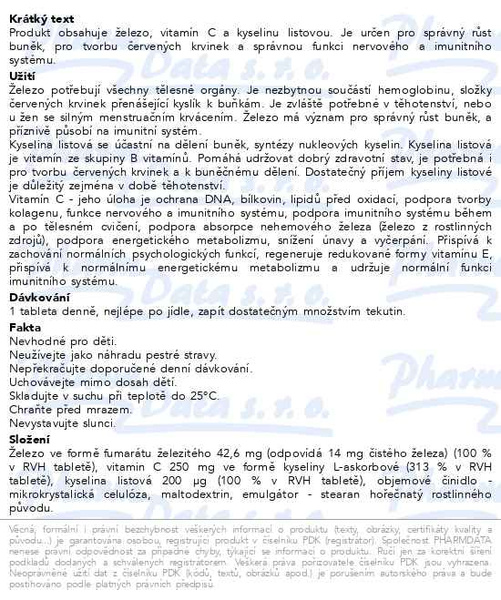 Příbalový leták - Edenpharma Železo + kyselina listová 30tbl