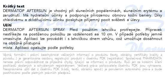 Příbalový leták - DERMATOP aftersun spray 100ml