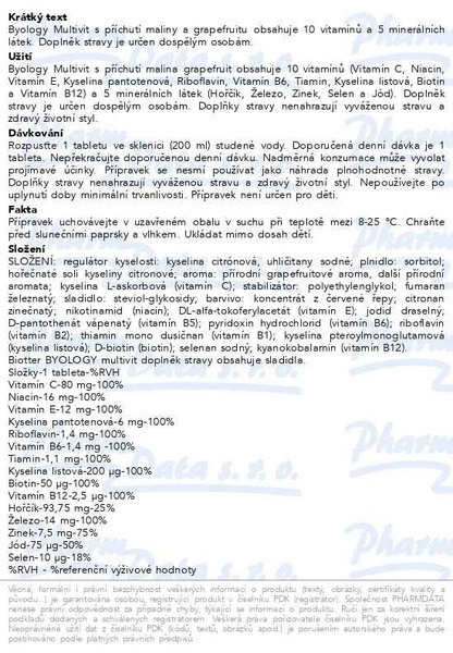 Příbalový leták - Biotter Byology Multivit 20 šumivých tablet