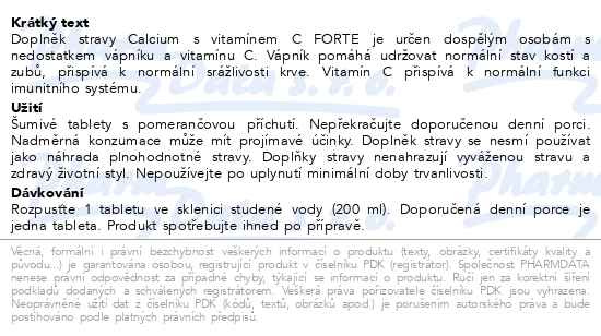 Příbalový leták - Biotter Calcium s vit.C pomeranč 20ks šum.tbl.