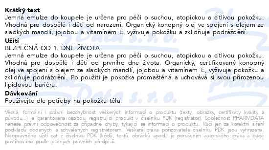 Příbalový leták - Biotter NC ATOPIS emulze do koupele 200ml