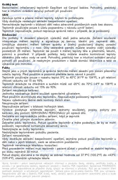 Příbalový leták - CANPOL BABIES Bezkontaktní infračervený teploměr EasyStart