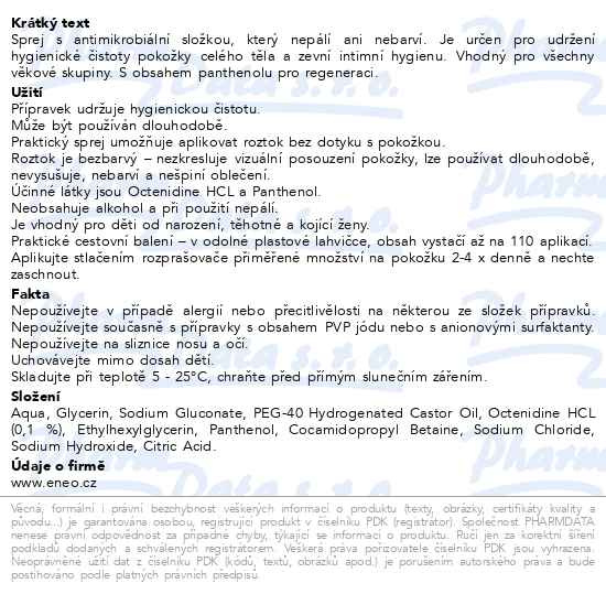 Příbalový leták - Neocide spray Plus do kapsy 10 ml ENEO