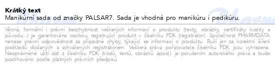 Příbalový leták - PALSAR7 Manikúrní sada 8 dílná černá