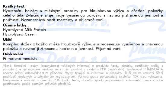 Příbalový leták - VIVAPHARM kozí tělové mléko 400ml