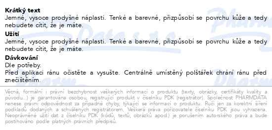 Příbalový leták - 3M Spofaplast 606 Duhový mix 17ks