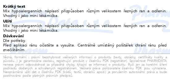 Příbalový leták - 3M Spofaplast 603 Rodinný mix 24ks
