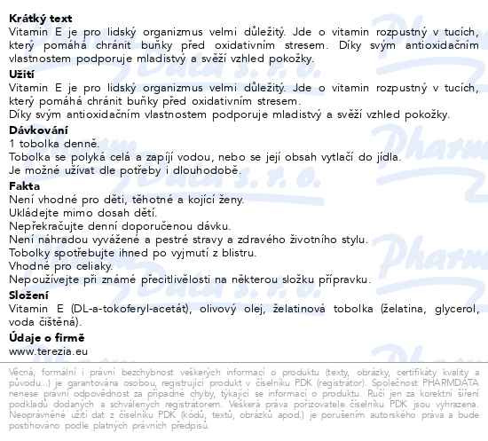 Příbalový leták - TEREZIA Vitamin E 200 IU 60 tobolek