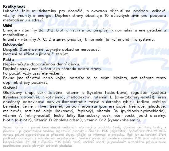 Příbalový leták - Centrum MultiGummies pro dospělé želé 60ks