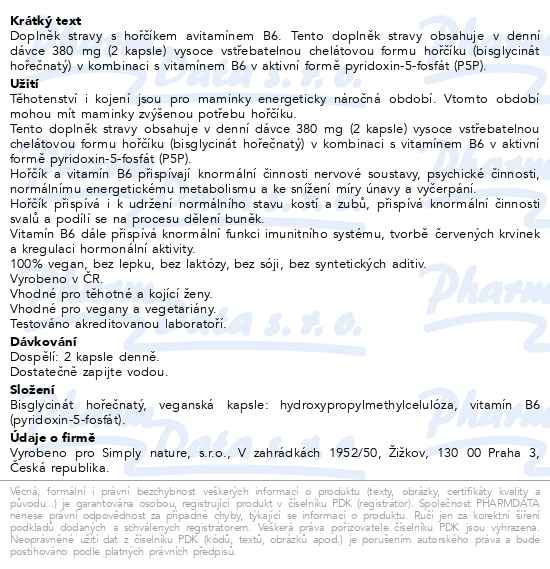Příbalový leták - Beggs Magnesium bisglycinate 380 mg + P5P Complex 1,4 mg, cps.60
