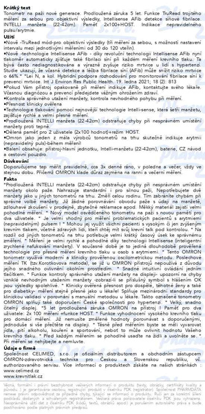 Příbalový leták - Tonometr OMRON M6 Comfort AFib pažní