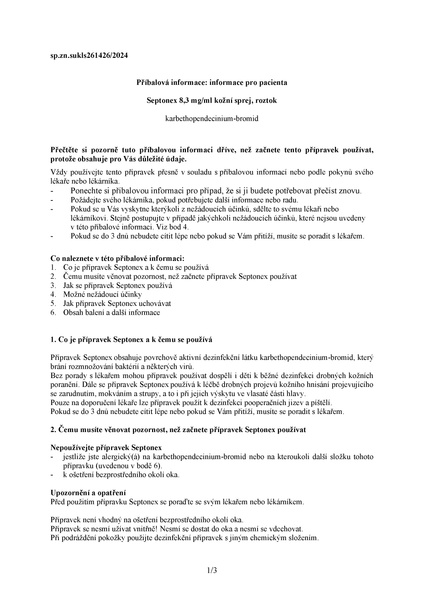 Příbalový leták (SUKL) - Septonex 8.3mg/ml drm.spr.sol.1x45ml