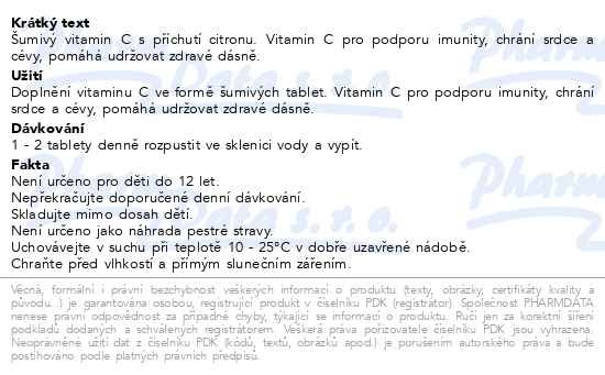 Příbalový leták - GS Extra C 500 citron, 20+5 šumivých tablet