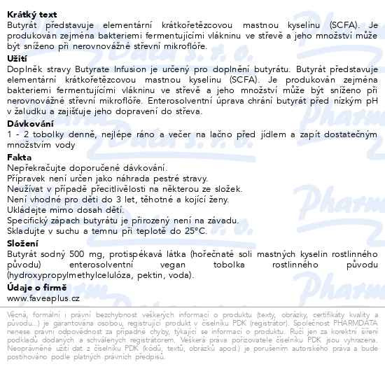 Příbalový leták - Favea Butyrate Infusion 500 tob.100