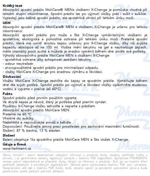 Příbalový leták - MoliCare MEN absorpční prádlo velikost M 1ks + 5ks vložky