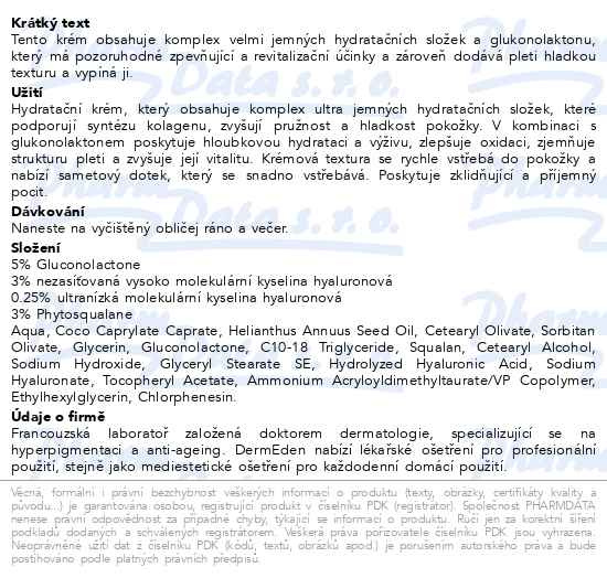 Příbalový leták - DERMEDEN Hydra Protocole Rich Cream 50ml