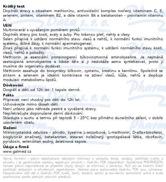 Příbalový leták - Vánoční balení Selen-zinek-methionin forte cps.100+20 Galmed
