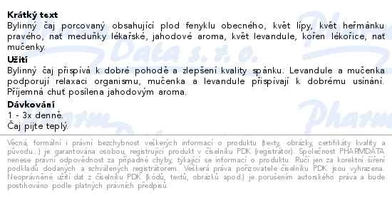 Příbalový leták - Megafyt Dobrou noc 20x1.5g