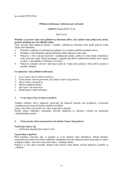 Příbalový leták (SUKL) - Megafyt Lipový čaj 20 nálevových sáčků