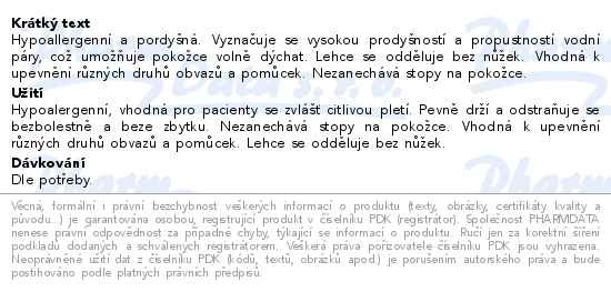 Příbalový leták - 3M Spofaplast® Fixační náplast z netkané textilie 732, 5 m × 25 mm, 1 ks