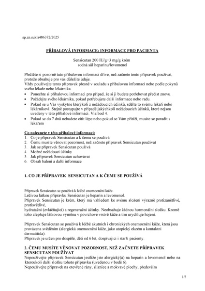 Příbalový leták (SUKL) - Sensicutan drm.crm. 1x80g
