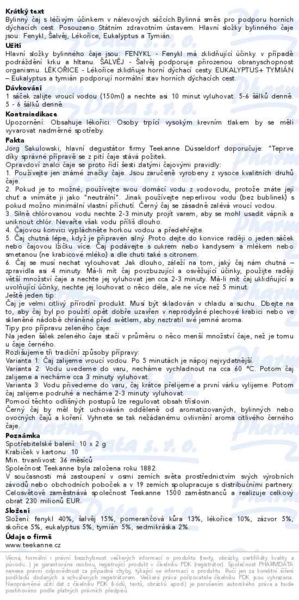 Příbalový leták - TEEKANNE Dýchací cesty bylinný čaj 10x2g