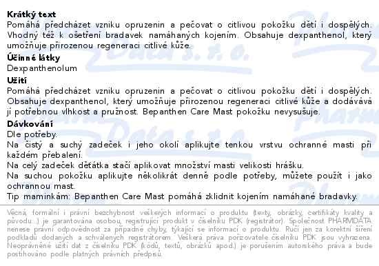 Příbalový leták - Bepanthen Ochranná mast 30g