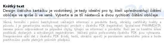 Příbalový leták - PALSAR7 Rotační čistící kartáček na pleť 3v1